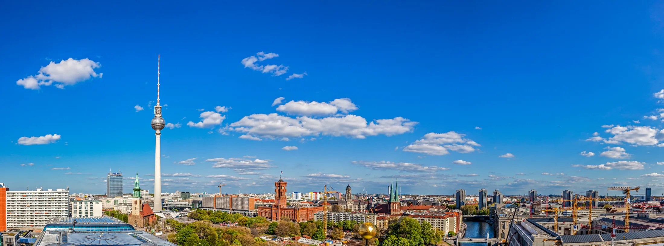 Berlin skyline panorama with the TV tower over Alexanderplatz